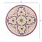 Homeroots 4 ft. Round Red & Ivory Floral Filigree Area Rug 396204 - alternate 2